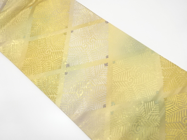 引箔　若松模様織り出し袋帯